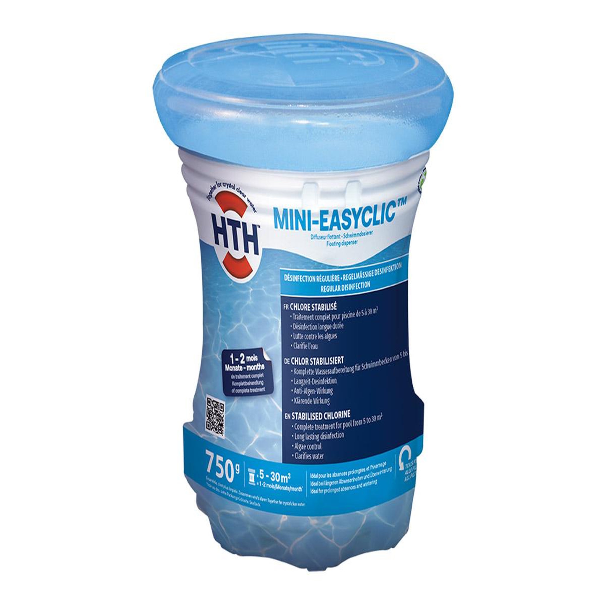 HTH Traitement complet au chlore en diffuseur flottant Mini Easyclic pour 10 à 30 m³ - HTH