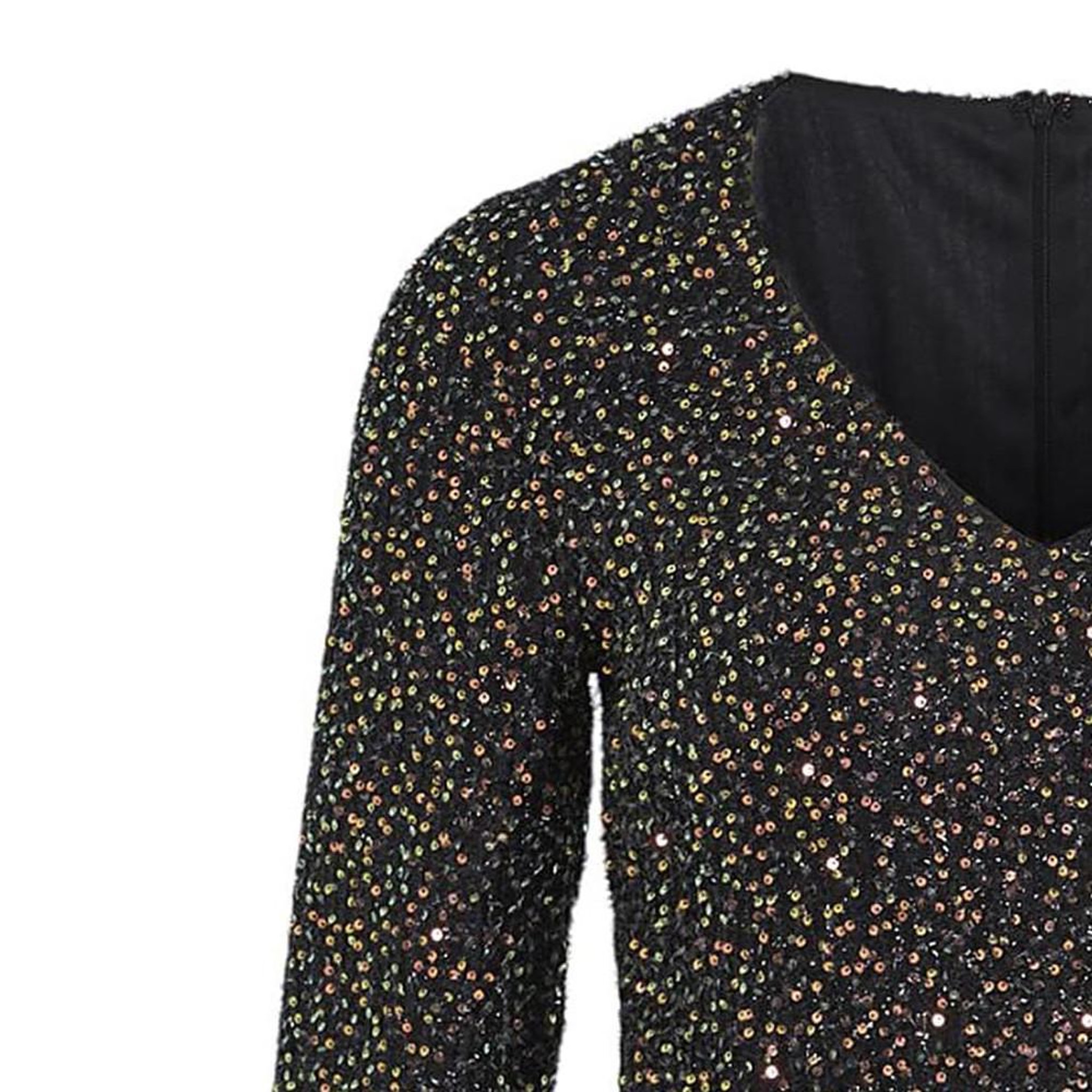 Voir la diapositive 4 : Vila Robe Noir à Sequin Noir Femme Vila Scara