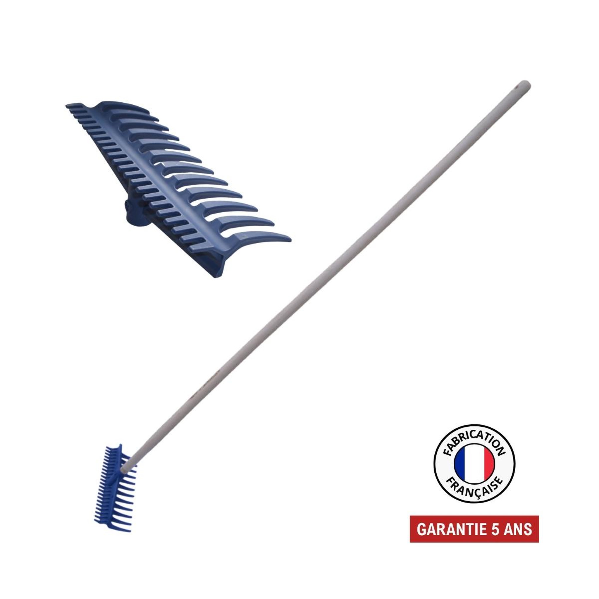 OUTILS PERRIN Râteau réversible 12/22 dents nylon renforcé fibre de verre - manche 165 cm pefc