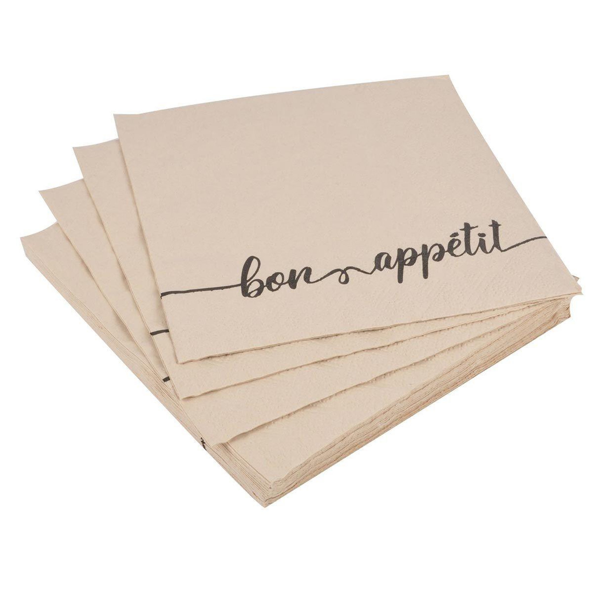 HOMEA Lot de 20 serviettes  vintage lunch  33x33cm naturel