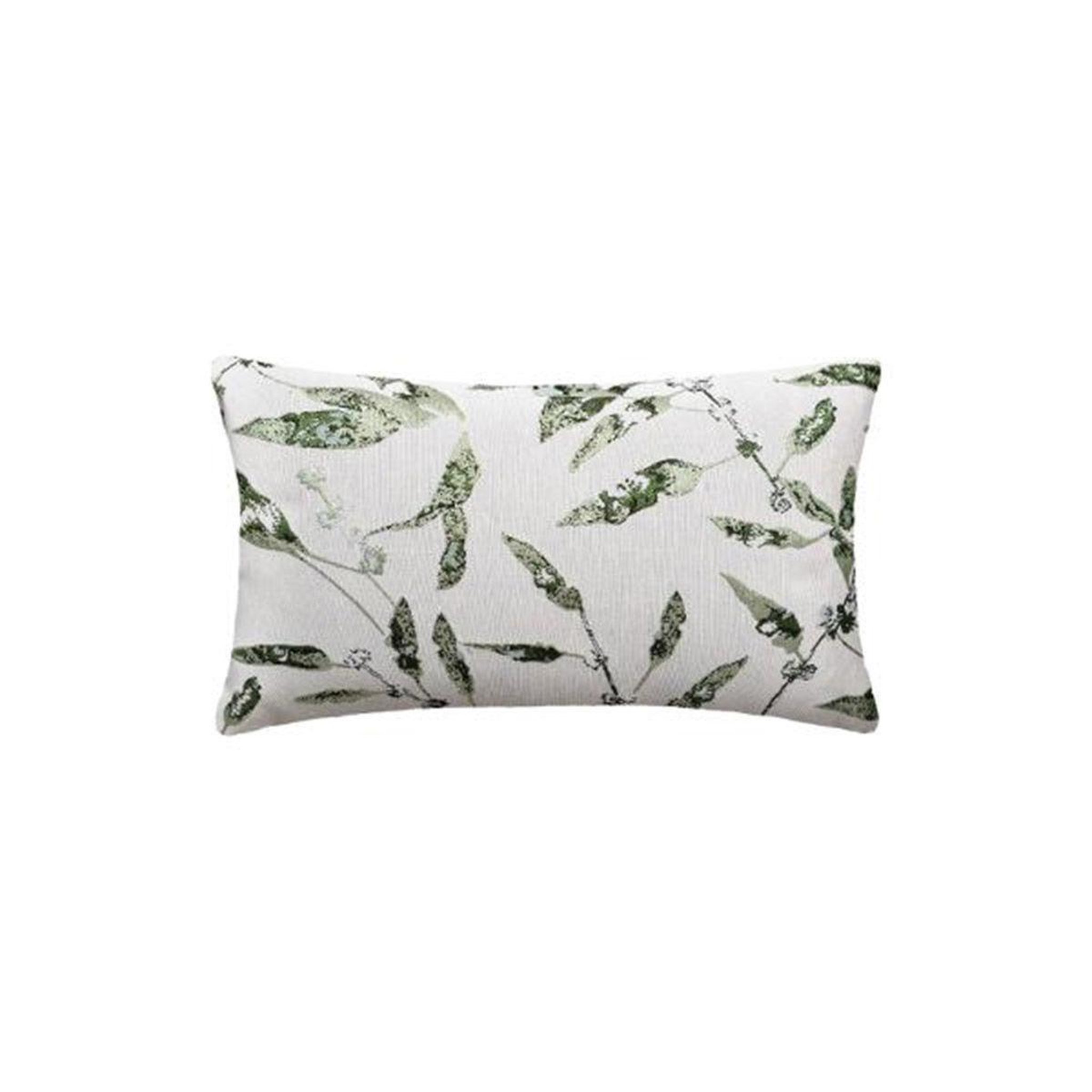 Voir la diapositive 1 : ATMOSPHERA Coussin déco  feuilles  30x50cm vert cèdre