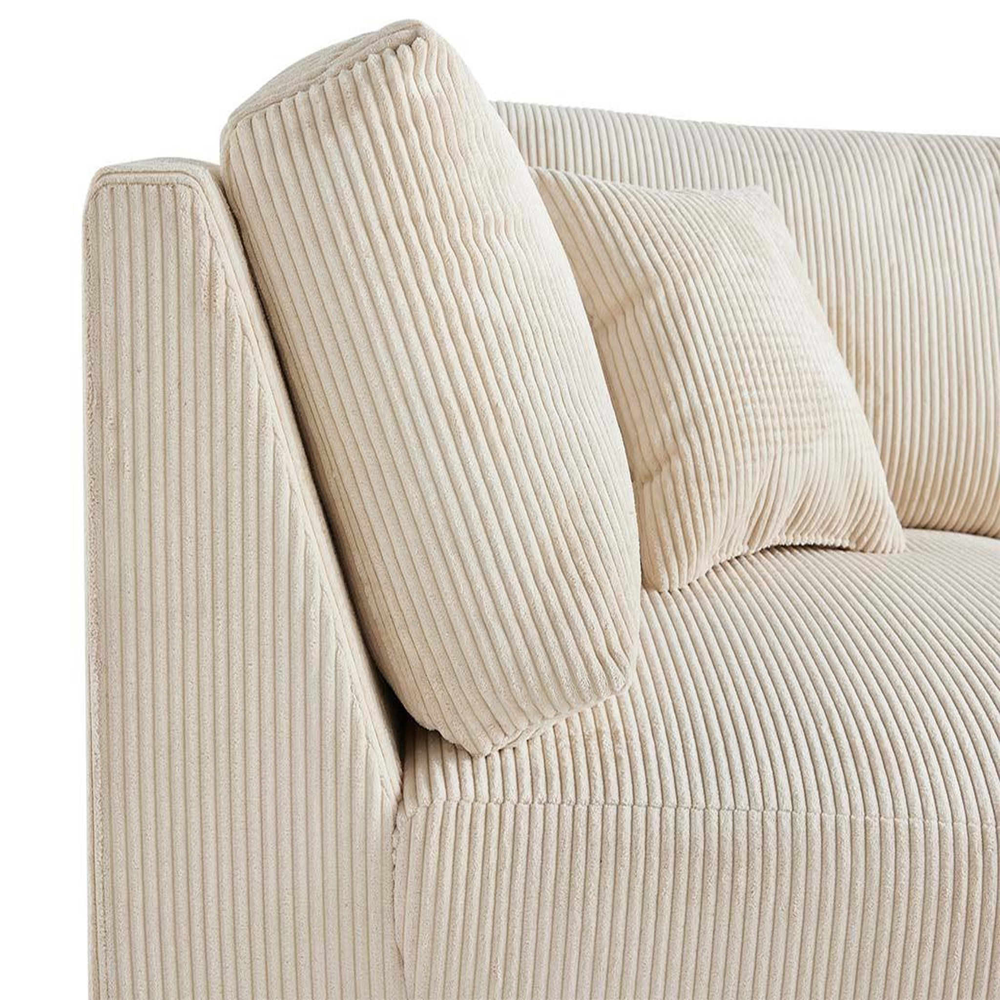 Voir la diapositive 5 : BEST MOBILIER Garance - module d'assise d'angle réversible - en velours côtelé