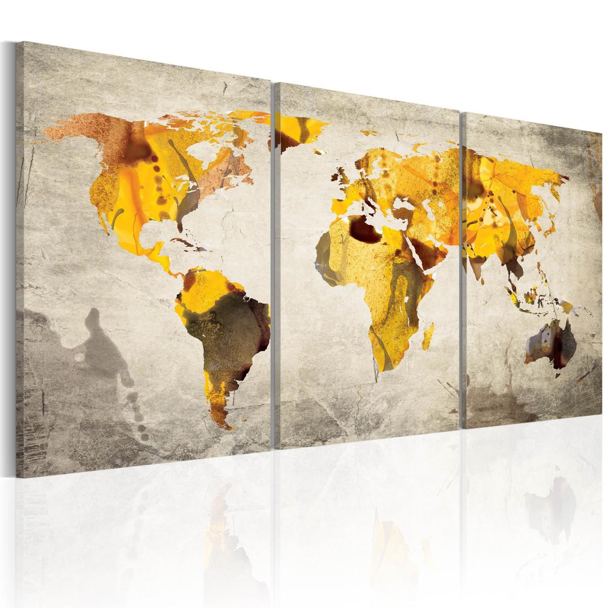 Voir la diapositive 1 : Paris Prix Tableau Imprimé  Continents Jaunes