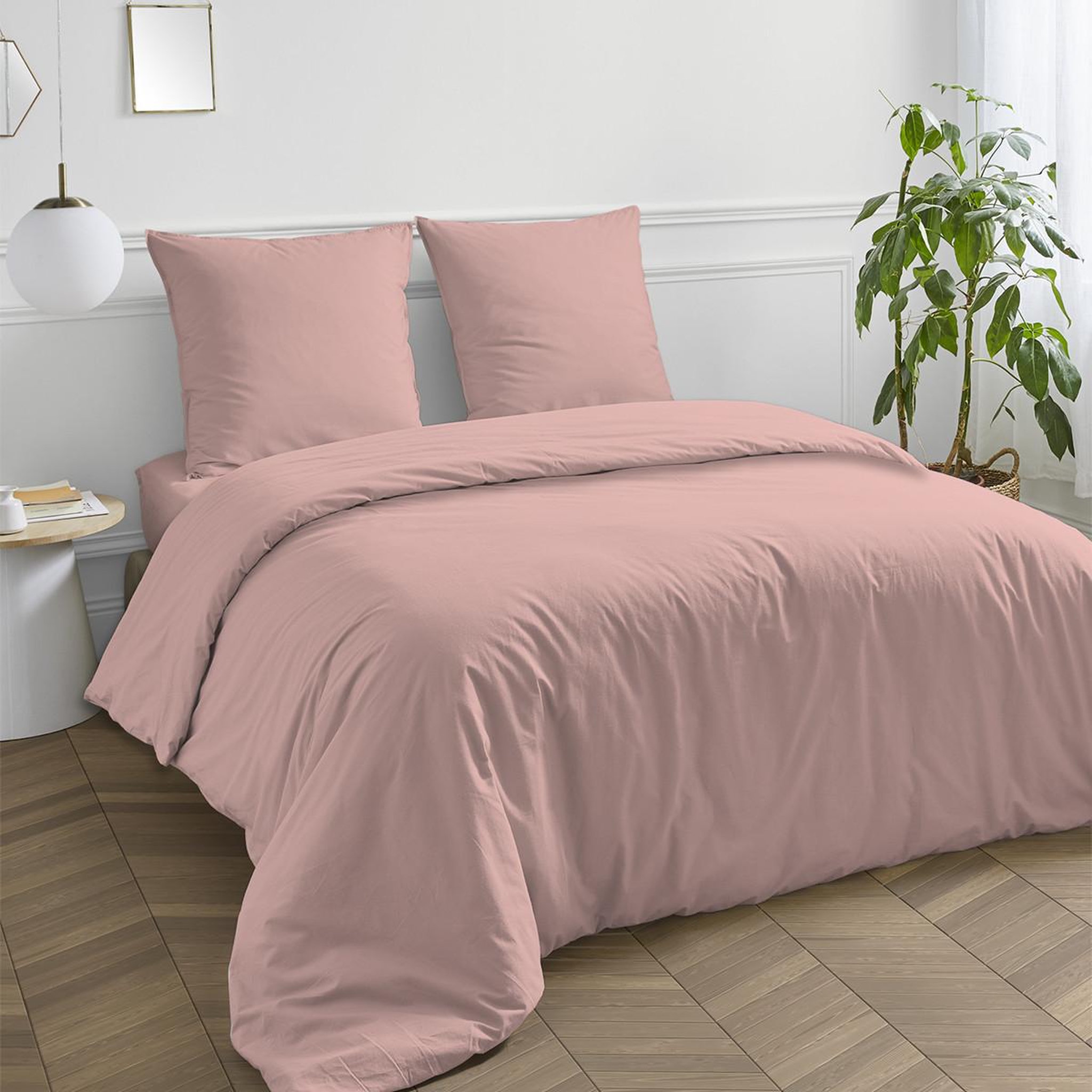 Voir la diapositive 3 : FUTURE HOME Housse de couette en coton 57 fils unie
