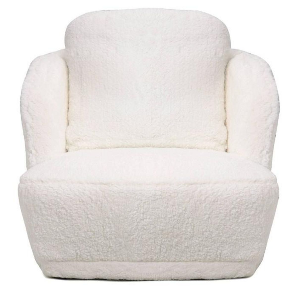 Paris Prix Fauteuil Tissu  Peau de Mouton  77cm Crème