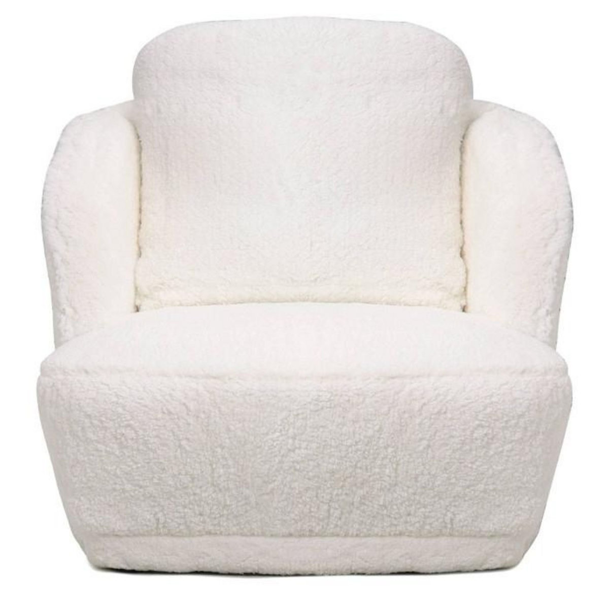 Paris Prix Fauteuil Tissu  Peau de Mouton  77cm Crème