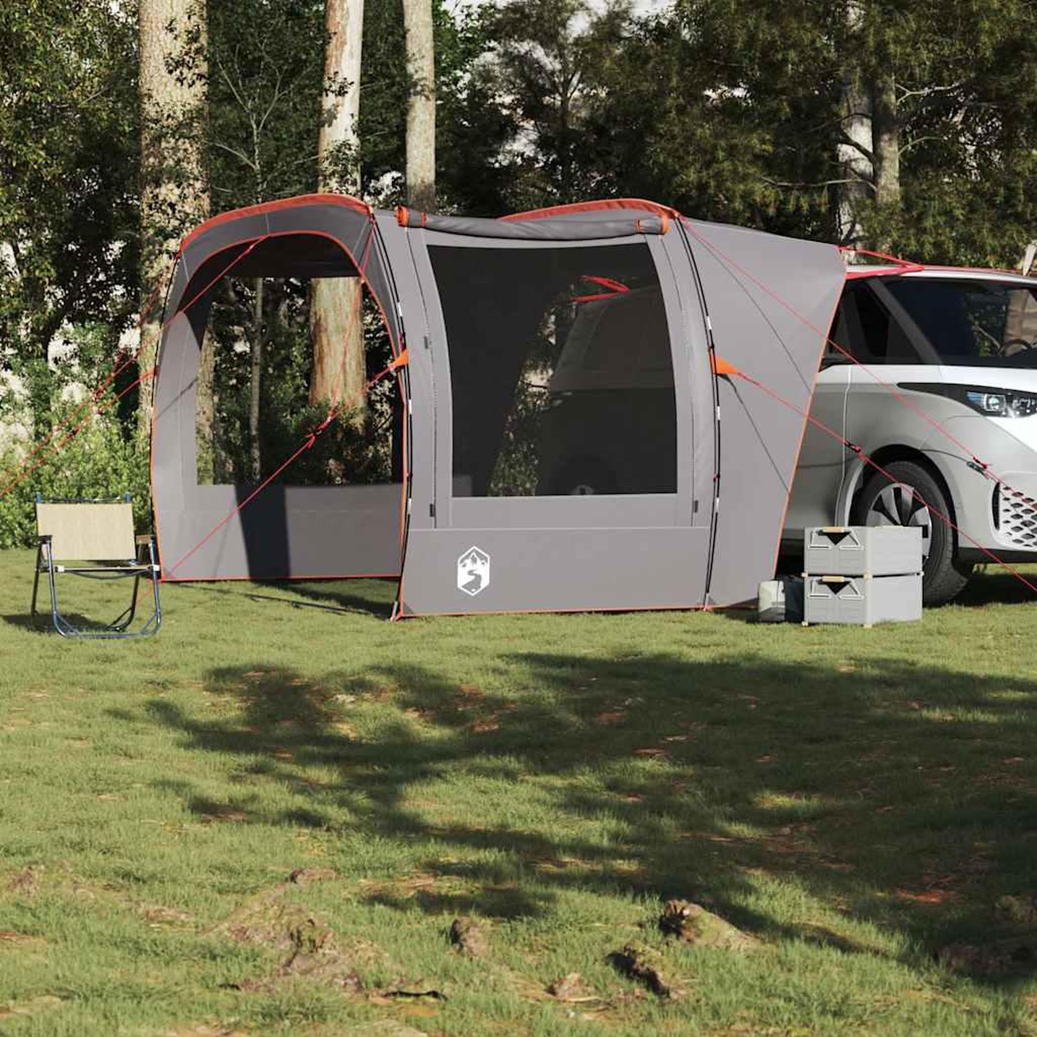Voir la diapositive 3 : VIDAXL Tente de voiture gris et orange impermeable