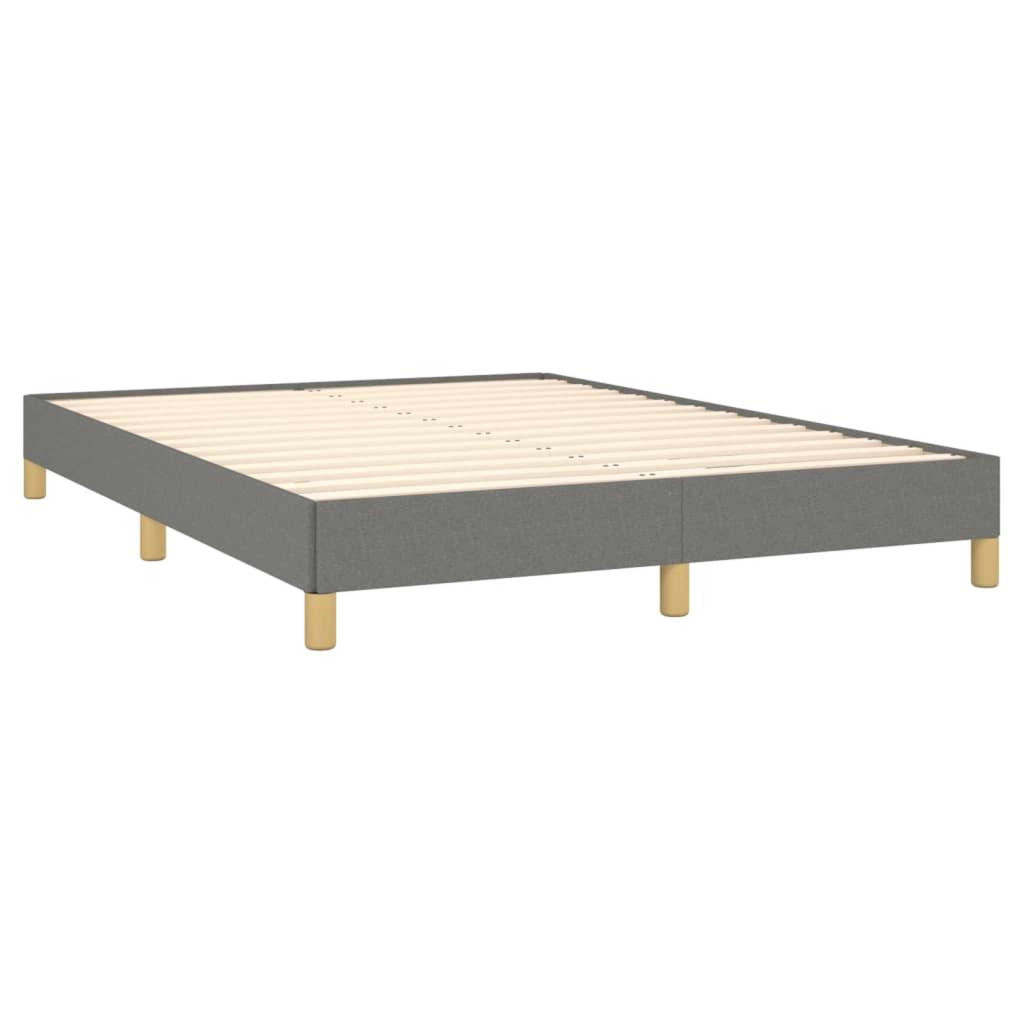 Voir la diapositive 4 : VIDAXL Cadre de lit sans matelas gris fonce 140x200 cm tissu