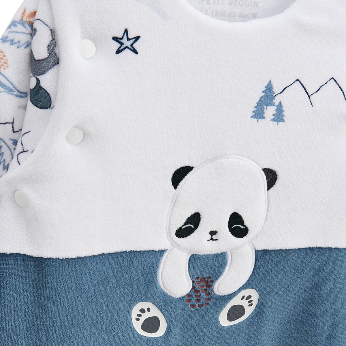 Petit Béguin Turbulette d'hiver en velours avec pieds retroussables et manches amovibles Tao