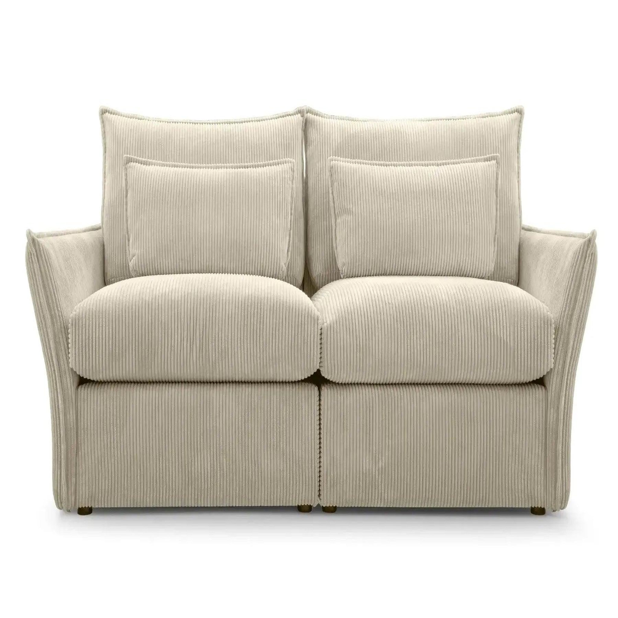 CASANOVA PARIS Angele - canapé droit velours côtelé. Coloris disponibles : Marron, Vert, Gris, Bleu, Beige, Orange