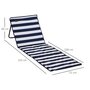 Voir la diapositive 3 : OUTSUNNY Lot de 2 tapis de plage rembourrés pliables - matelas de plage - dossier inclinable, rangement - métal polyester blanc bleu