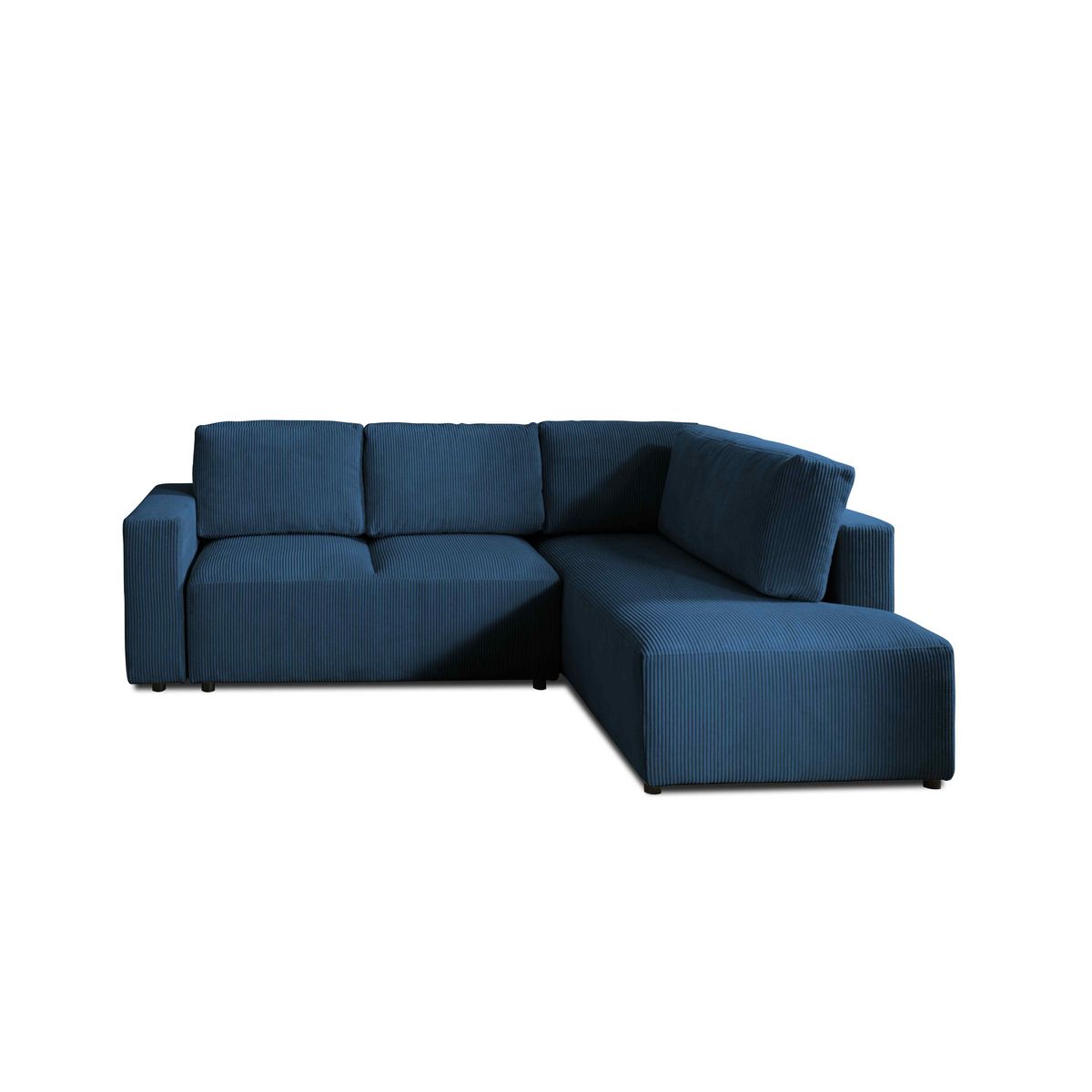 LISA DESIGN Livy - canapé d'angle convertible - avec coffre - en velours côtelé - 5 places - droit