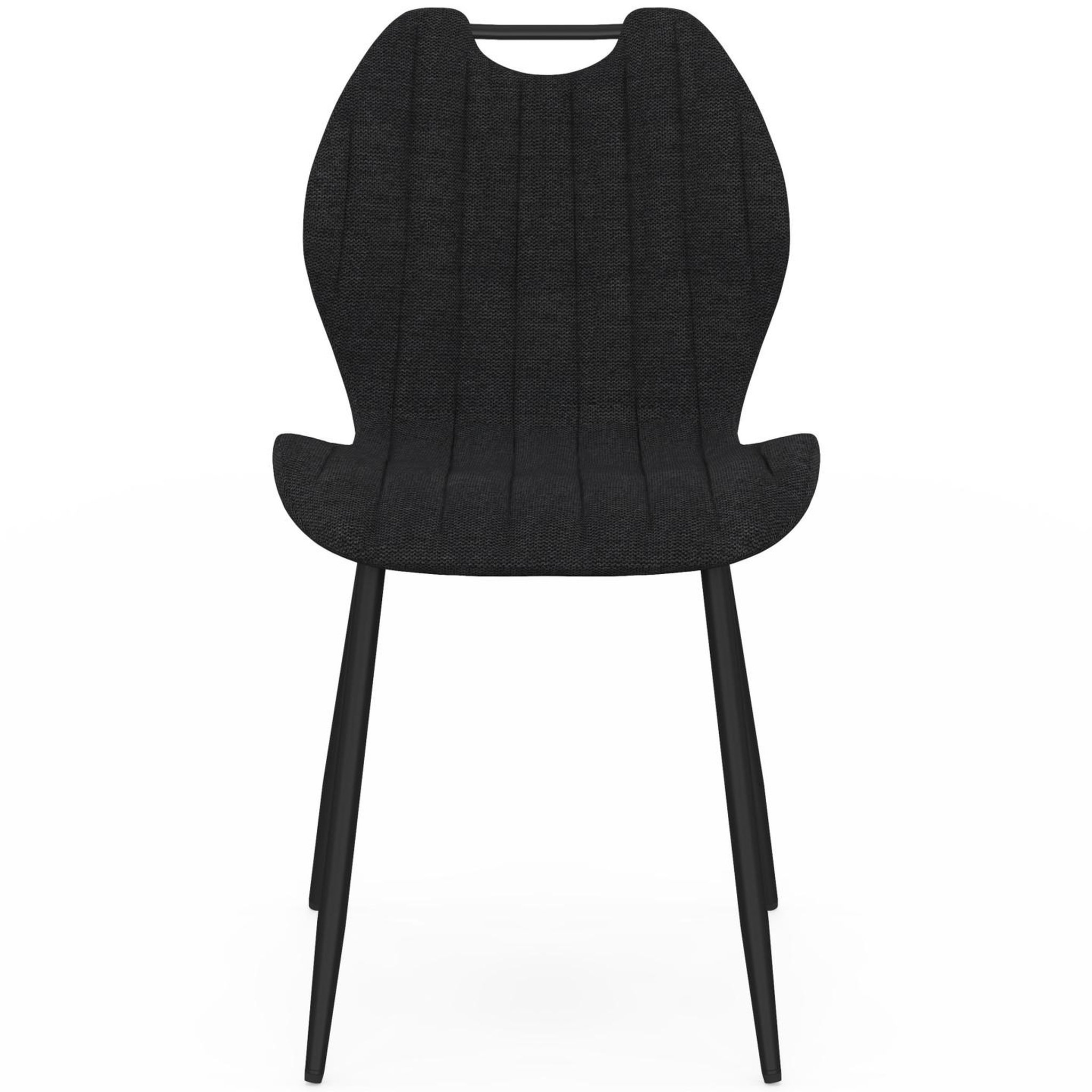 Voir la diapositive 3 : ID MARKET Lot de 6 chaises pio avec poignée en tissu éponge noir
