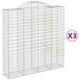 Voir la diapositive 2 : VIDAXL Paniers a gabions arques 3 pcs 200x50x200/220 cm Fer galvanise
