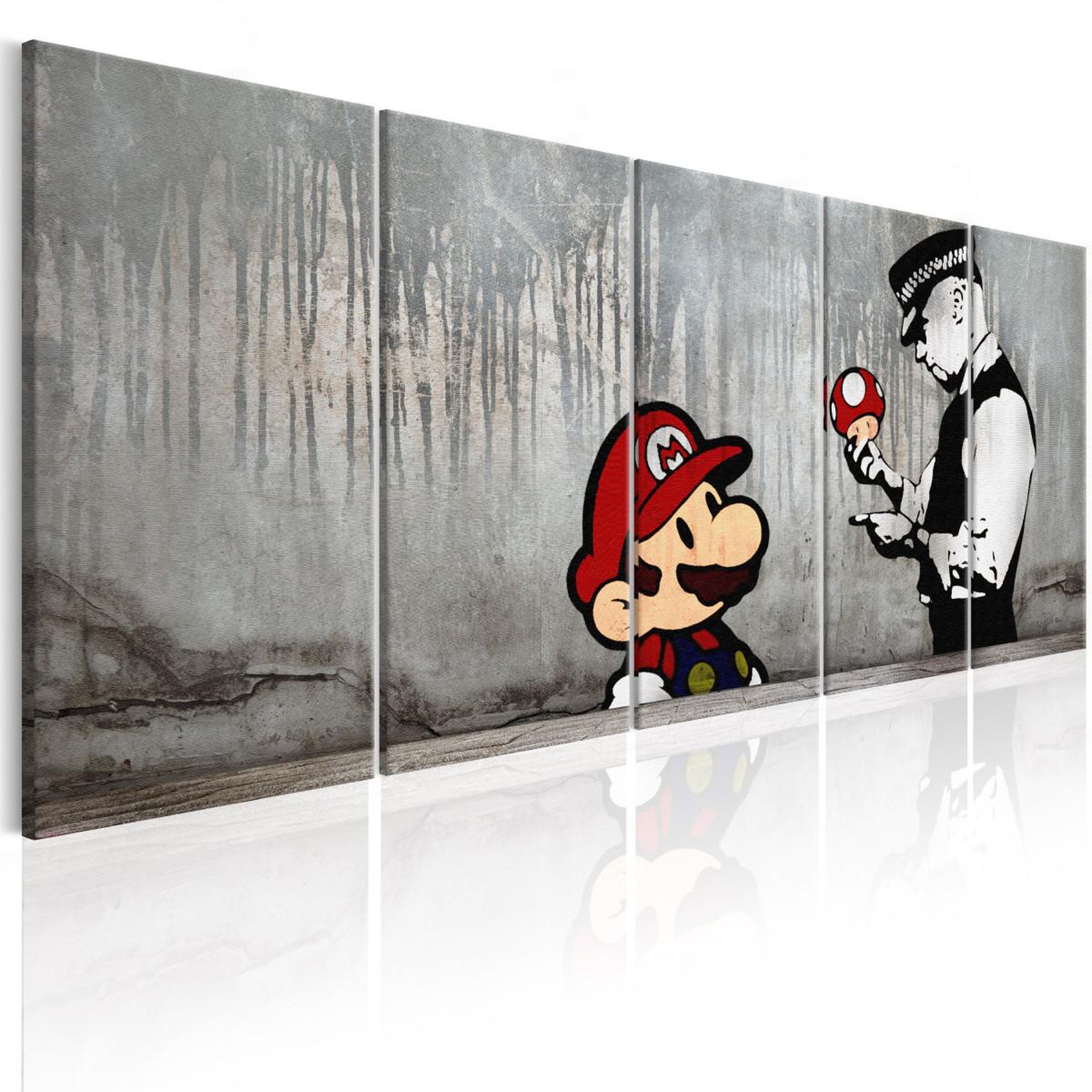 Paris Prix Tableau imprimé  mario bros on concrete. Coloris disponibles : Multicolore