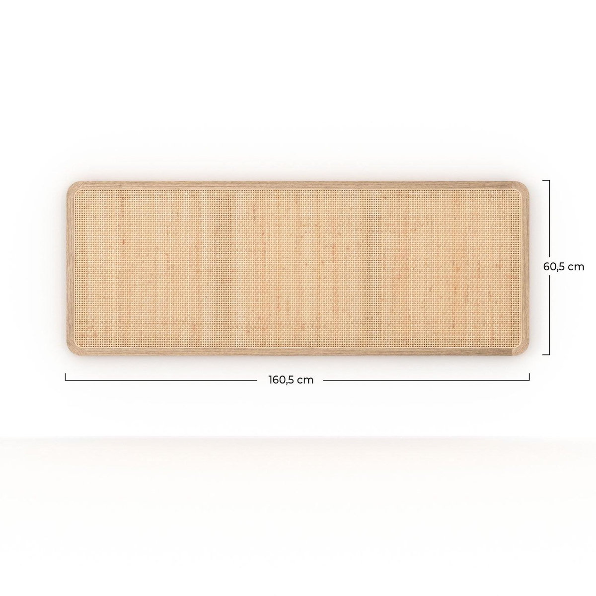 Rendez vous déco Tête de lit à suspendre en bois et cannage 160 cm-Khao