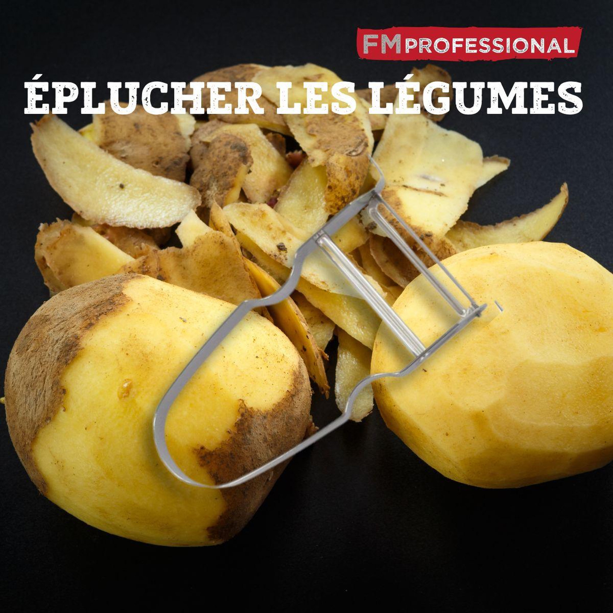 Voir la diapositive 4 : FM PROFESSIONAL Lot de 4 éplucheurs à légumes 11,5 cm fm professional
