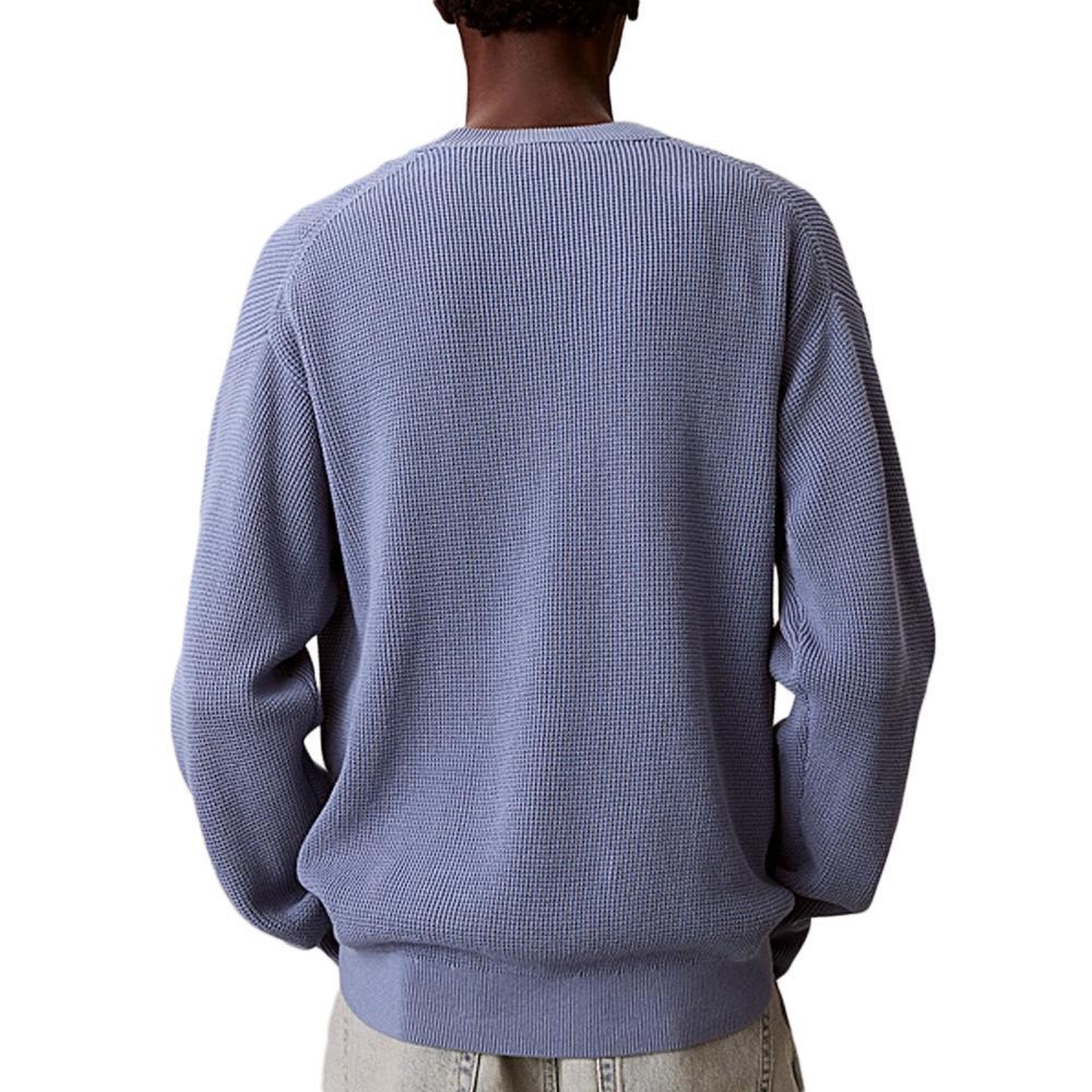 Voir la diapositive 2 : CALVIN KLEIN JEANS Pull Bleu Clair Homme Calvin Klein Jeans Waffle