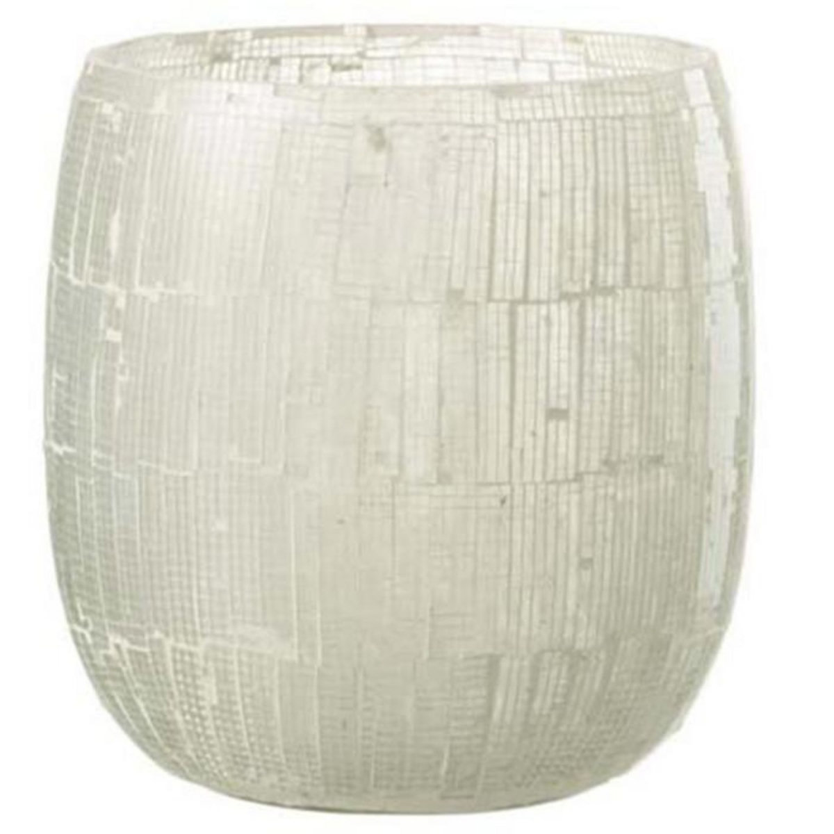 Paris Prix Photophore Rond Design  Mosaïque  16cm Gris