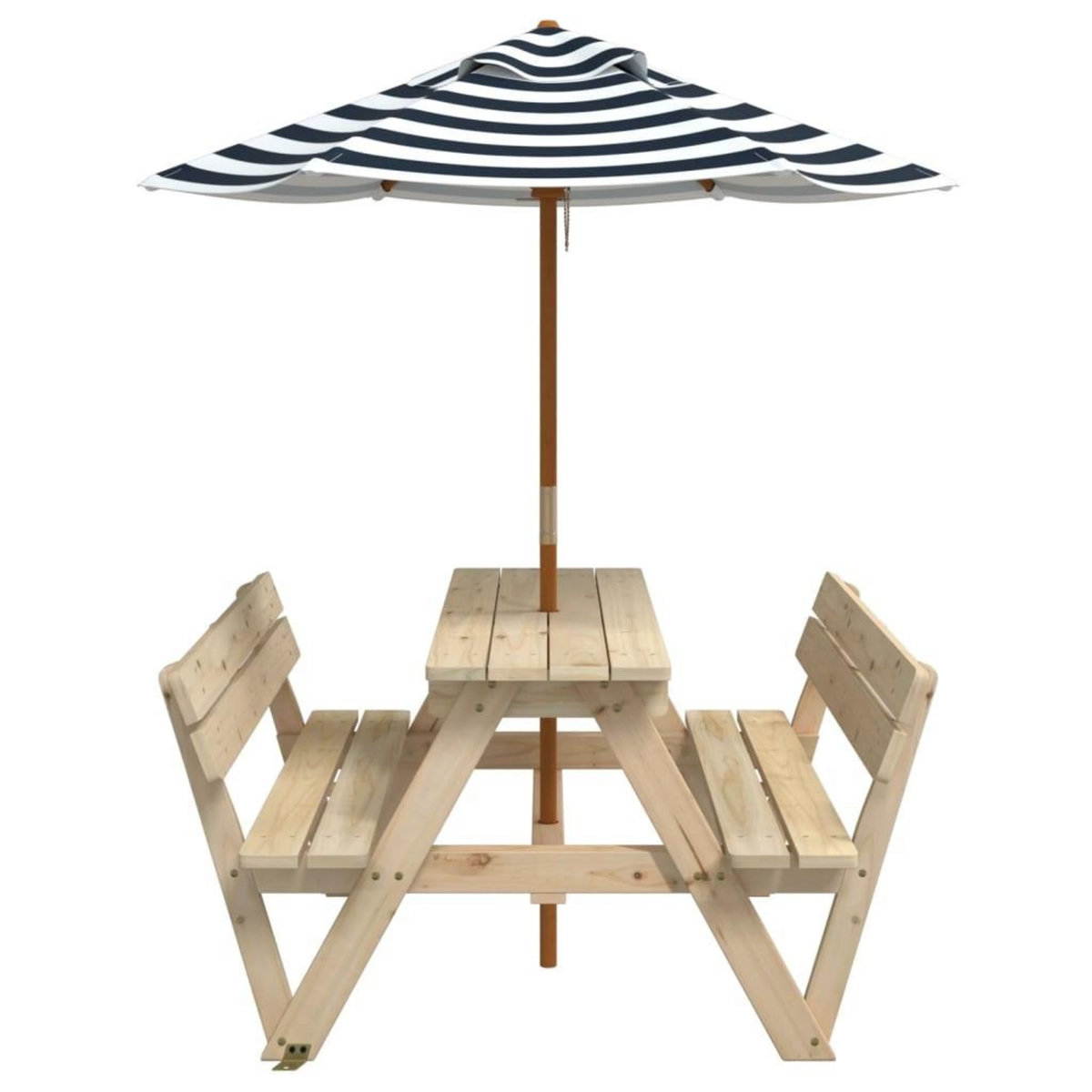 VIDAXL Table de pique-nique pour 4 enfants avec parasol bois de sapin