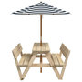 Voir la diapositive 4 : VIDAXL Table de pique-nique pour 4 enfants avec parasol bois de sapin