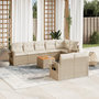 Voir la diapositive 1 : VIDAXL Salon de jardin avec coussins 9 pcs beige resine tressee