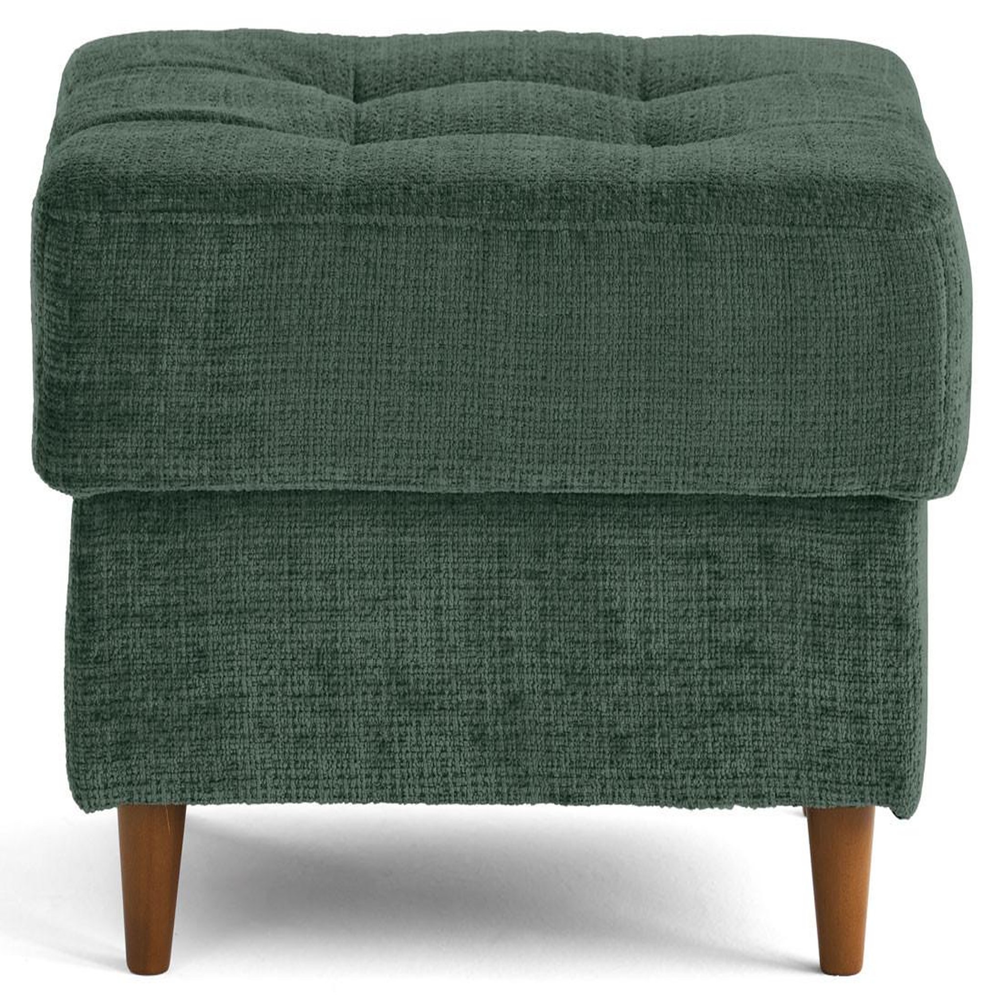Voir la diapositive 4 : BEST MOBILIER Anna - pouf en velours texturé - pieds en bois