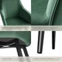 Voir la diapositive 5 : tectake Chaise style scandinave rembourrée aspect velours vert foncé/noir Lot de 2