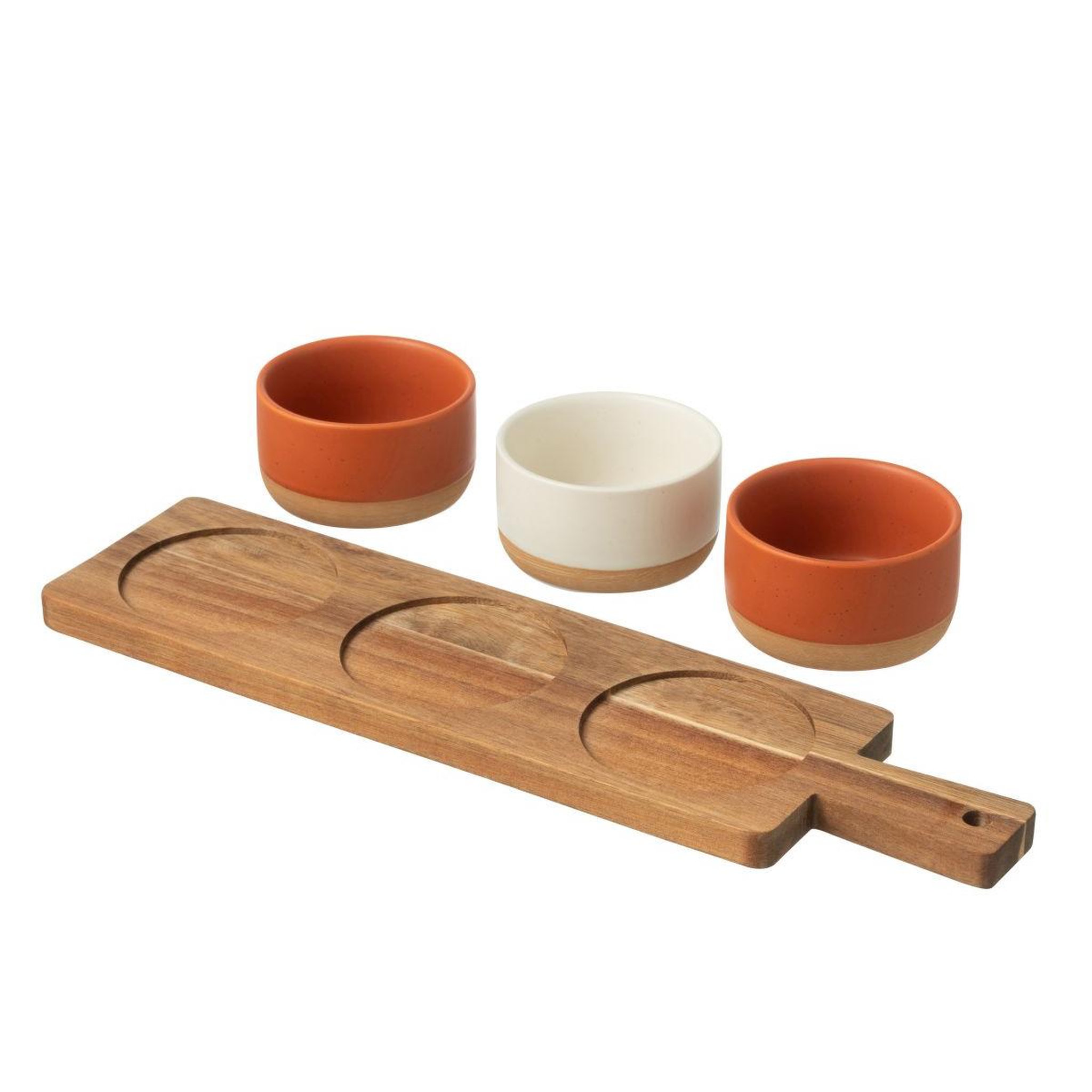 Voir la diapositive 2 : J-LINE Service apéritif 4 pièces  avery  39cm orange & blanc
