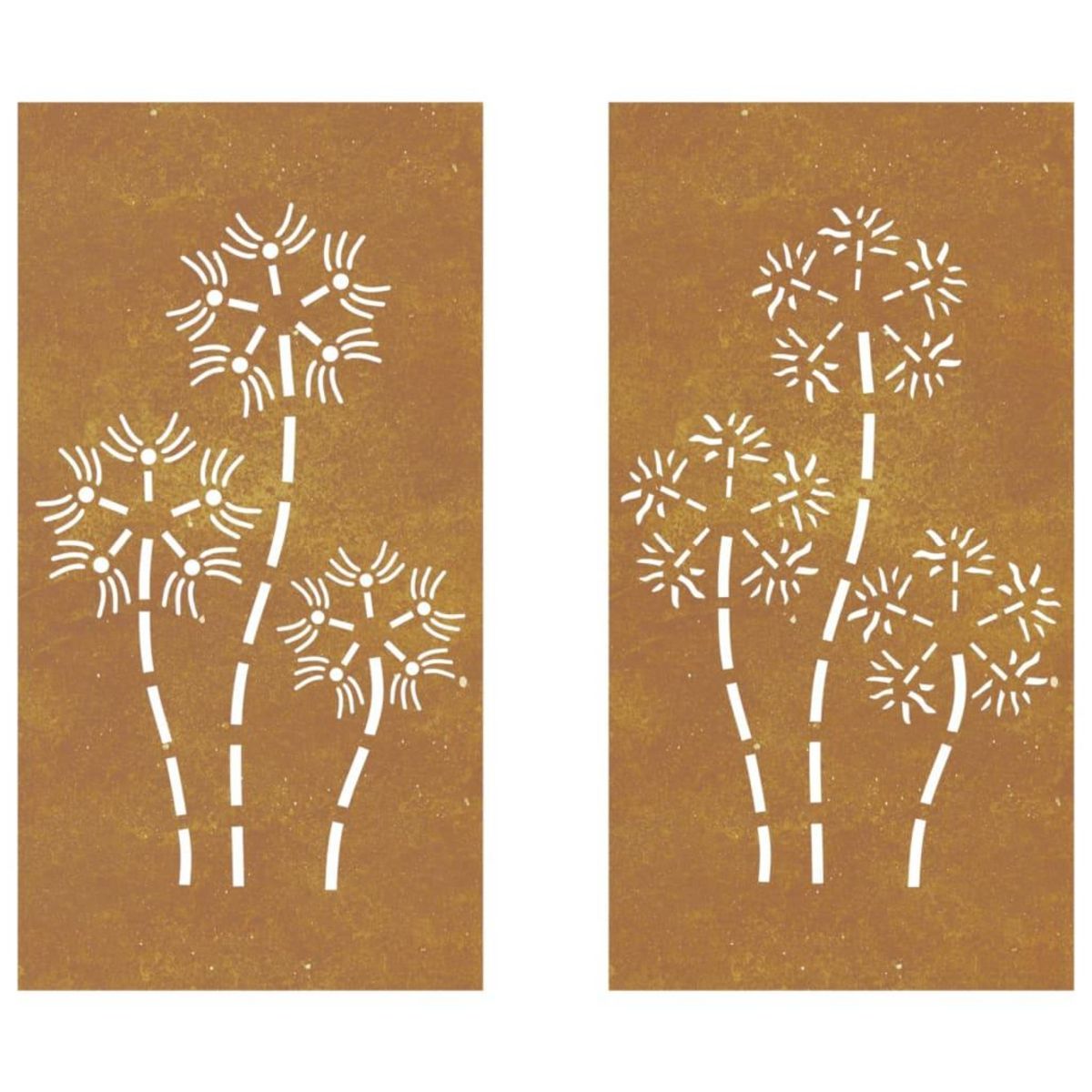 VIDAXL Decorations murales de jardin 2pcs 105x55 cm design de fleur