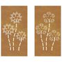 Voir la diapositive 4 : VIDAXL Decorations murales de jardin 2pcs 105x55 cm design de fleur
