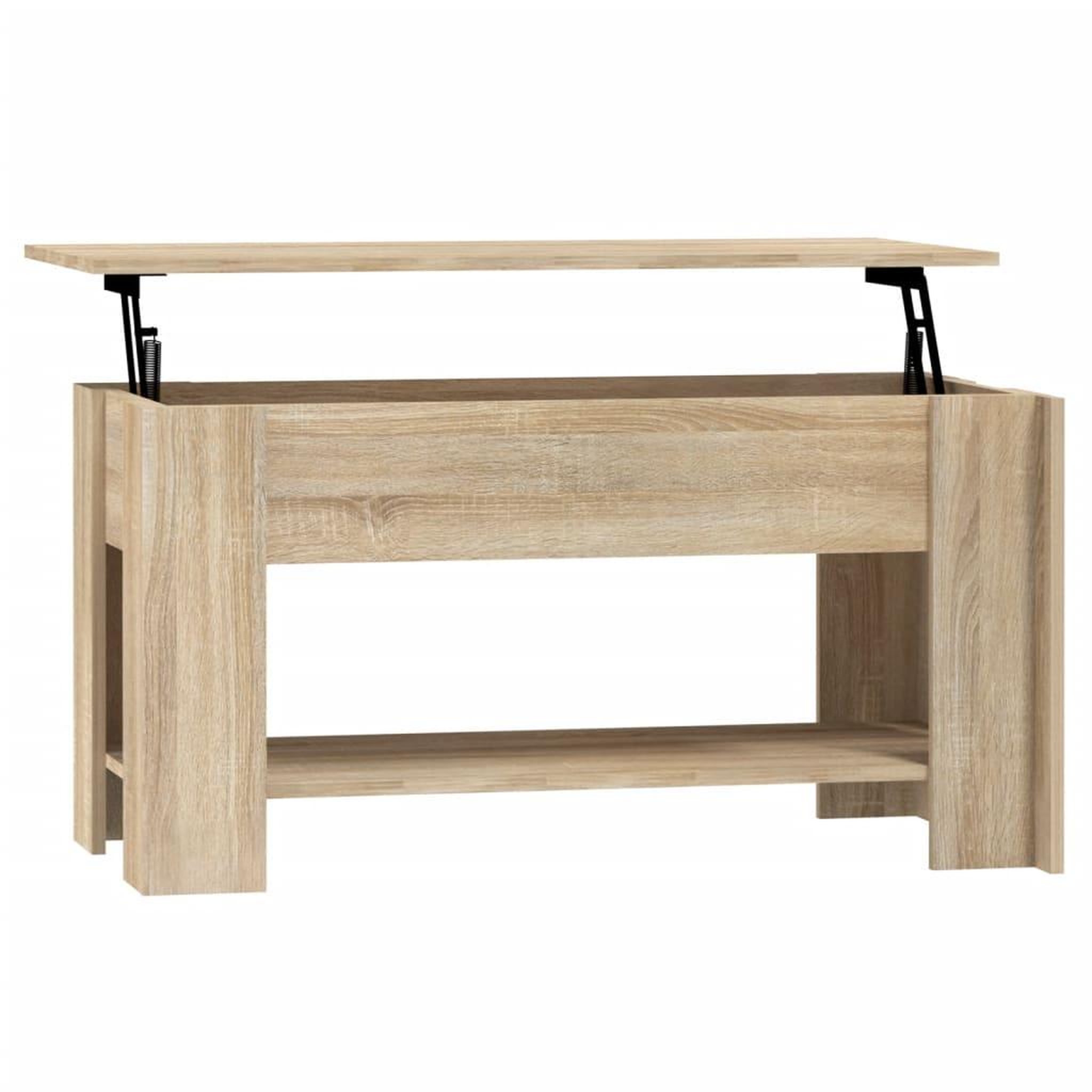 Voir la diapositive 2 : VIDAXL Table basse chene sonoma 101x49x52 cm bois d'ingenierie