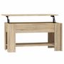Voir la diapositive 2 : VIDAXL Table basse chene sonoma 101x49x52 cm bois d'ingenierie