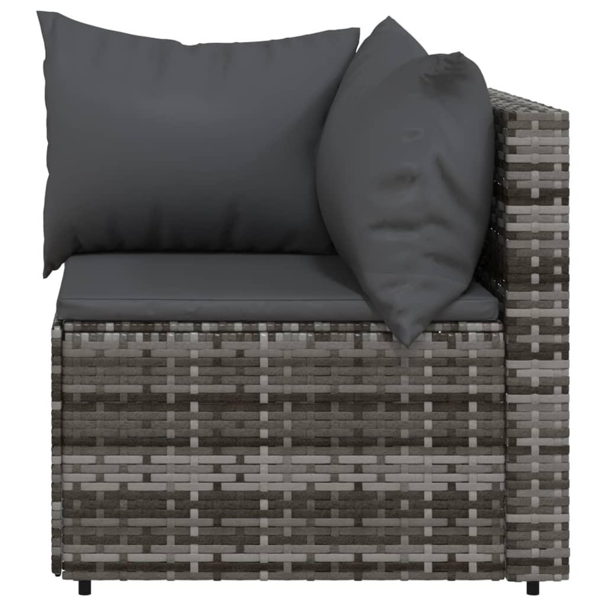 Voir la diapositive 5 : VIDAXL Canapes d'angle de jardin et coussins 2 pcs gris resine tressee