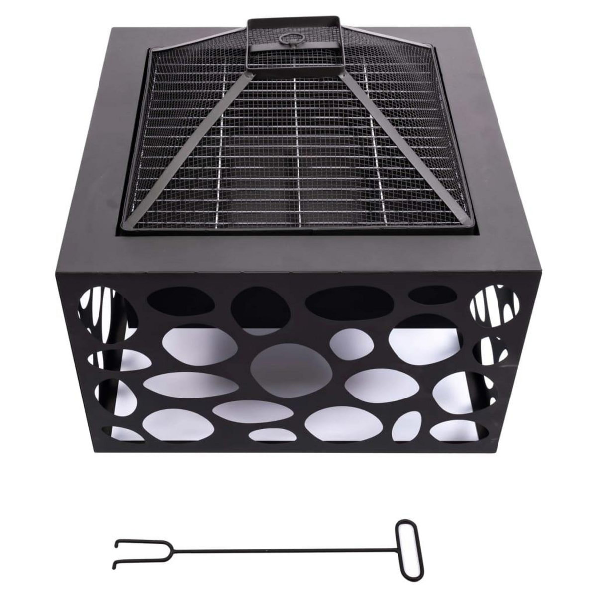 REDFIRE RedFire Foyer avec grille de barbecue Mikor Noir