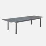 SWEEEK Table de jardin SEATTLE extensible aluminium, 10 places, 227 / 290 x 100 x 75 cm. Coloris disponibles : Gris, Beige, Vert