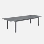 SWEEEK Table de jardin SEATTLE extensible aluminium, 10 places, 227 / 290 x 100 x 75 cm. Coloris disponibles : Vert, Beige, Gris