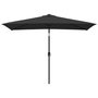 Voir la diapositive 2 : VIDAXL Parasol d'exterieur avec mat en metal 300x200 cm Noir