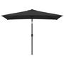 Voir la diapositive 2 : VIDAXL Parasol d'exterieur avec mat en metal 300x200 cm Noir