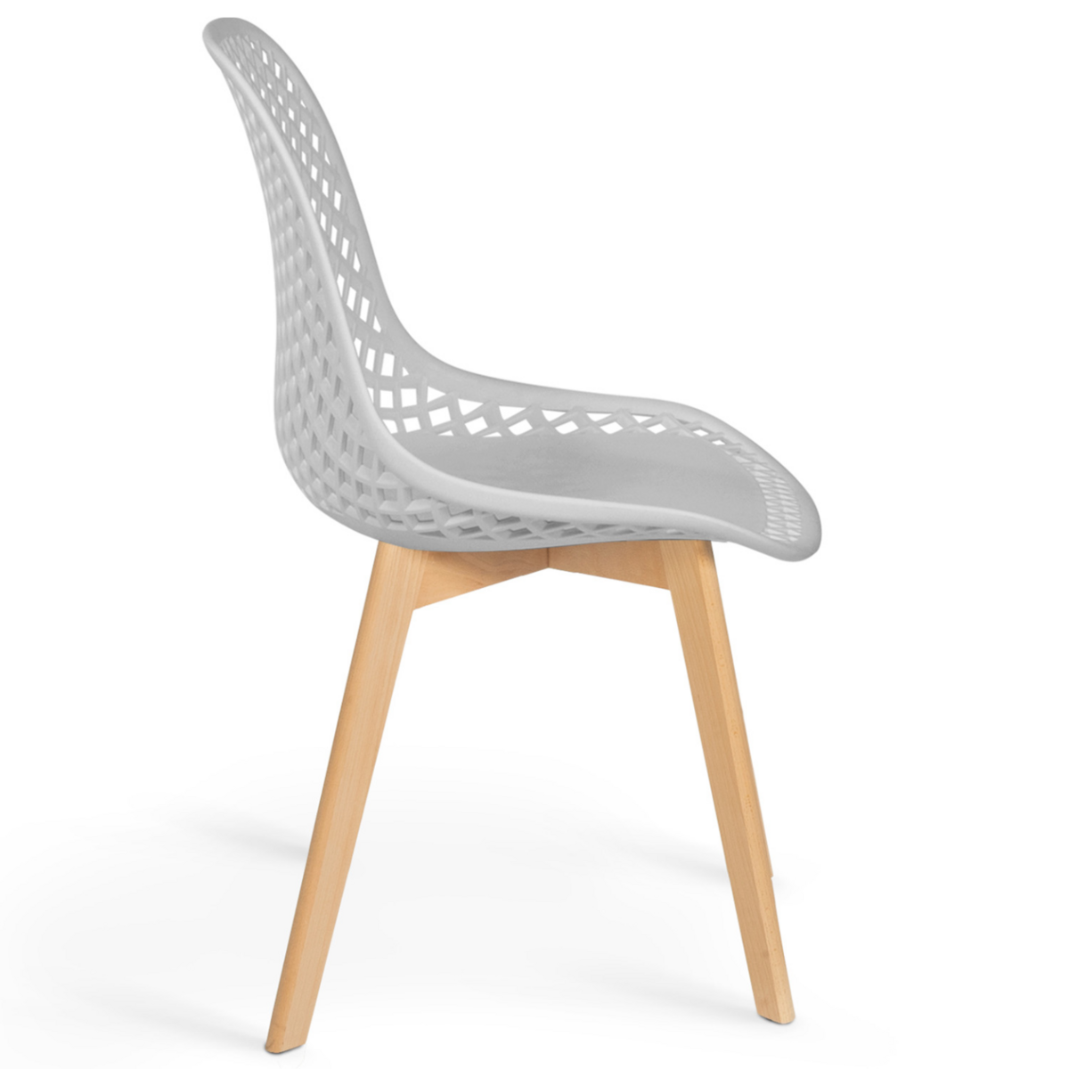 ID MARKET Lot de 4 chaises MANDY mix color noir, gris clair, blanc et jaune