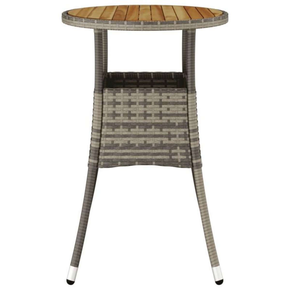 VIDAXL Table de jardin Ø60x75 cm Acacia et résine tressée Gris