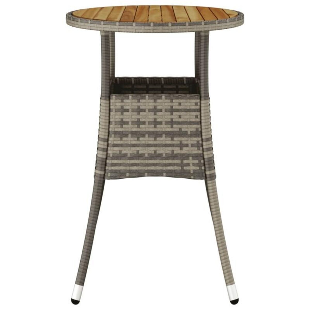 VIDAXL Table de jardin Ø60x75 cm Acacia et résine tressée Gris