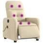 Voir la diapositive 3 : VIDAXL Fauteuil inclinable de massage electrique creme tissu