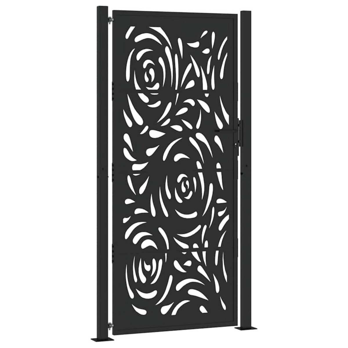 VIDAXL Portail de jardin noir 105x205 cm acier conception de flamme