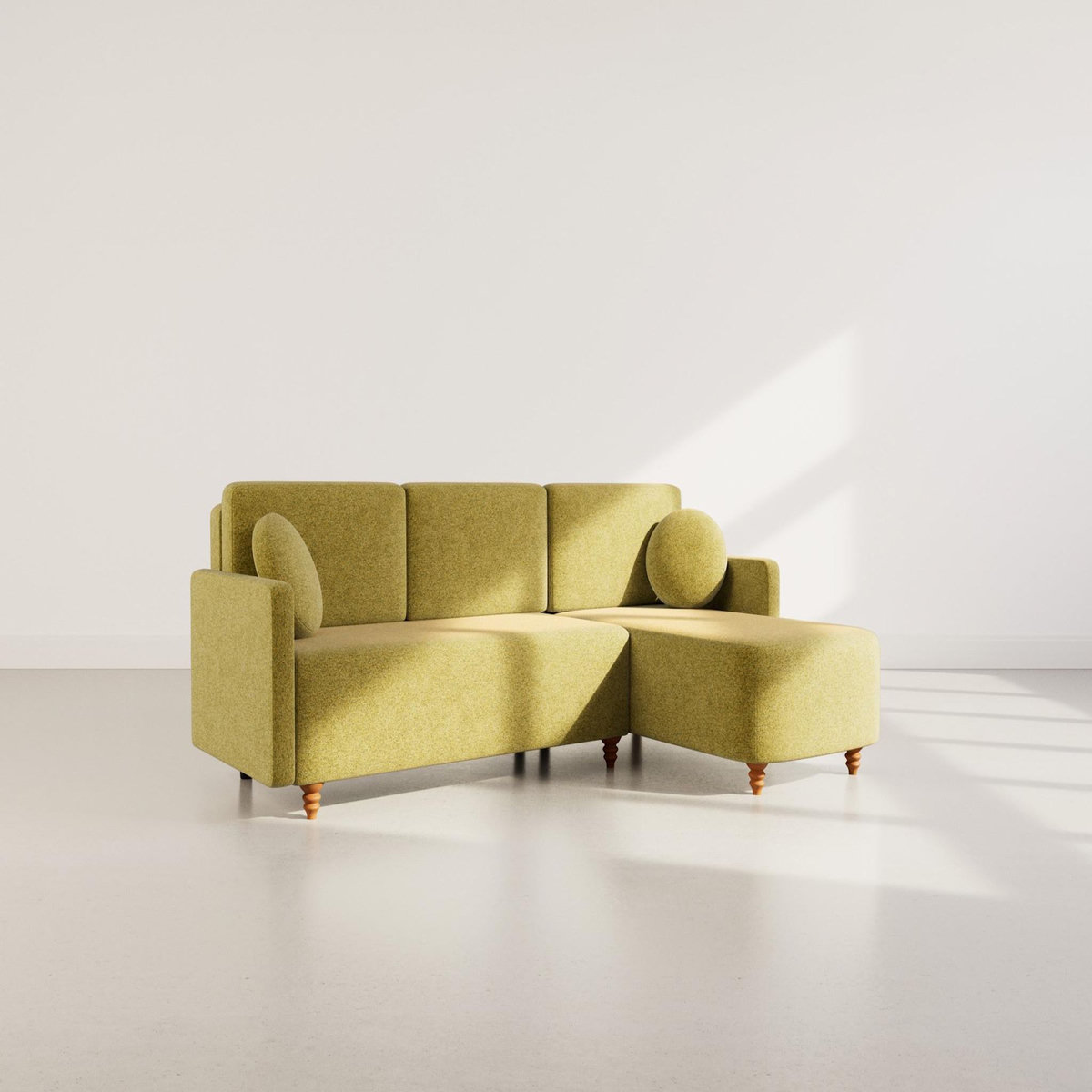 BEST MOBILIER Calypso - canapé d'angle réversible 4 places convertible avec coffre en tissu