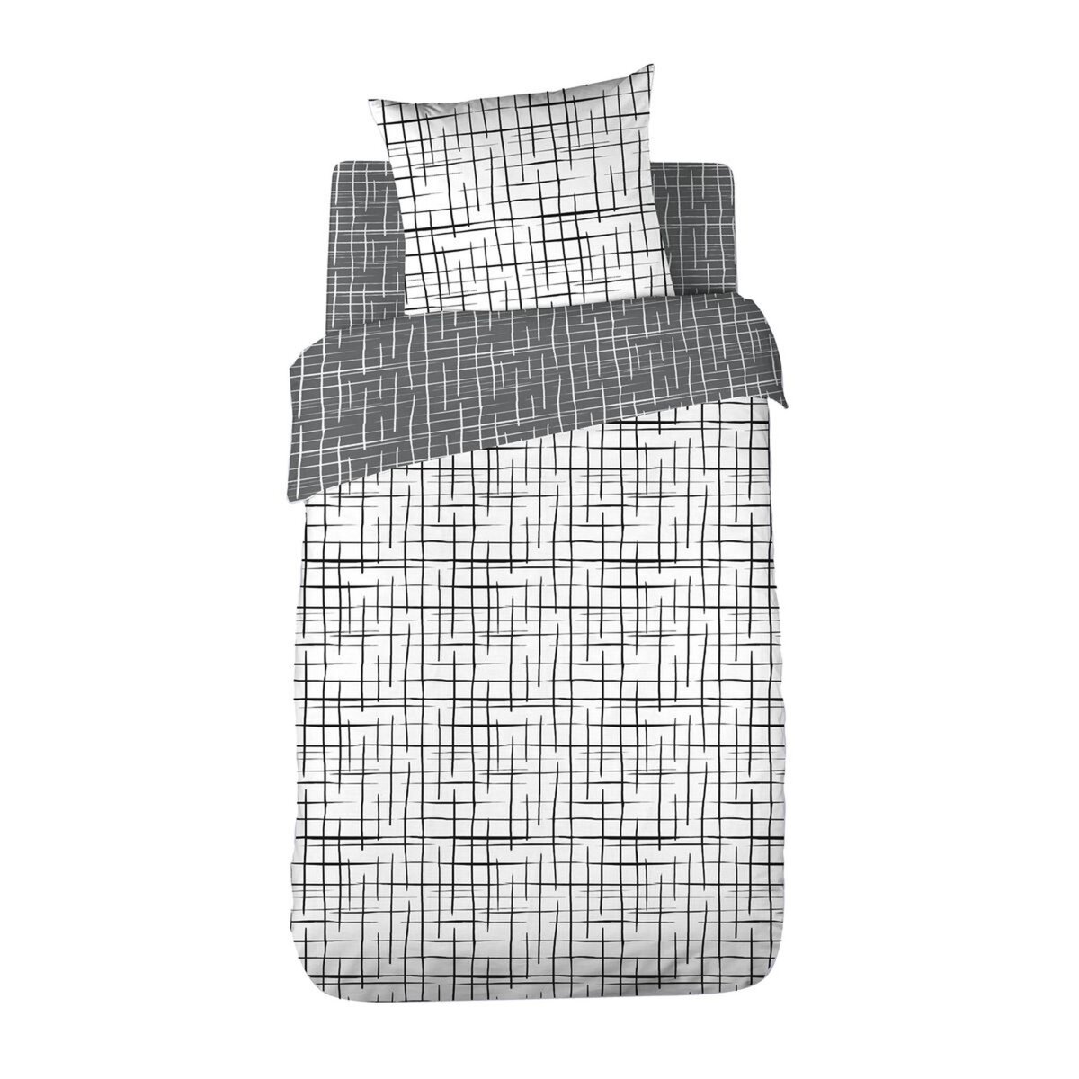 COTE DECO Parure housse de couette fantaisie en coton Bio 57 fils TERRAE