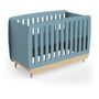 Voir la diapositive 4 : Lit bébé 60x120 cm sommier 3 positions bleu LINIA 