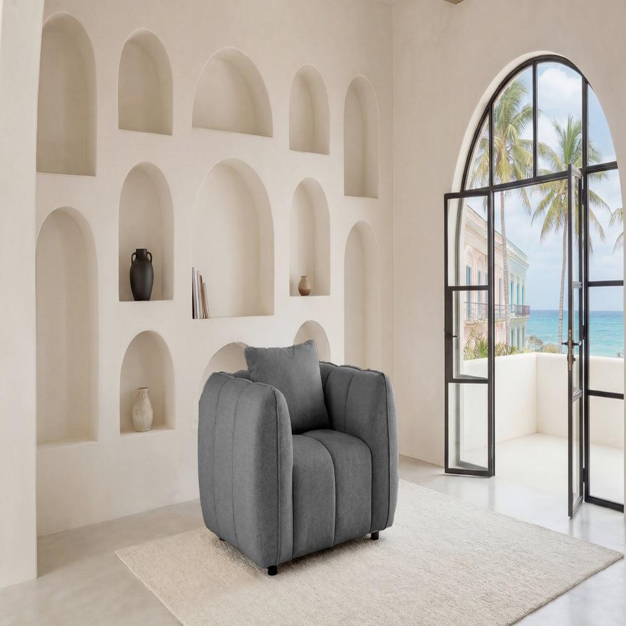 Voir la diapositive 2 : CASANOVA PARIS HAVANA - Fauteuil tissu lisse