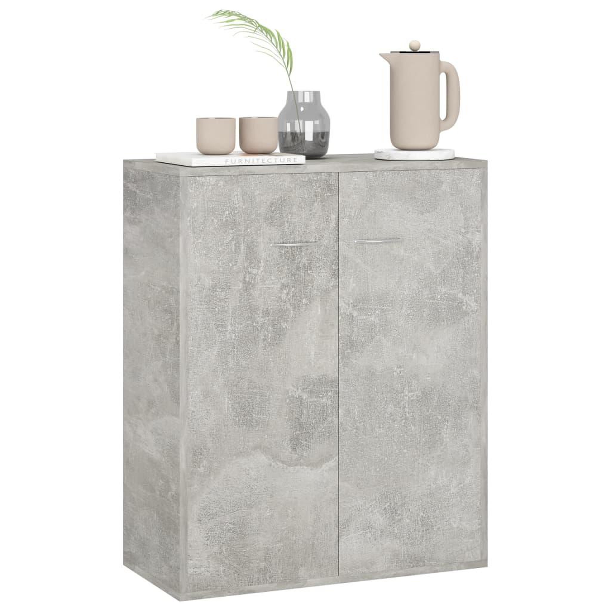 Voir la diapositive 4 : VIDAXL Buffet Gris beton 60x30x75 cm Bois d'ingenierie
