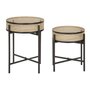 Voir la diapositive 1 : Paris Prix Lot de 2 Tables d'Appoint  Fuji  50cm Noir & Naturel
